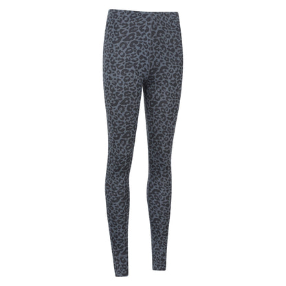 Grey - Side - Mountain Warehouse Womens-Ladies Talus Leopard Print Thermal Leggings