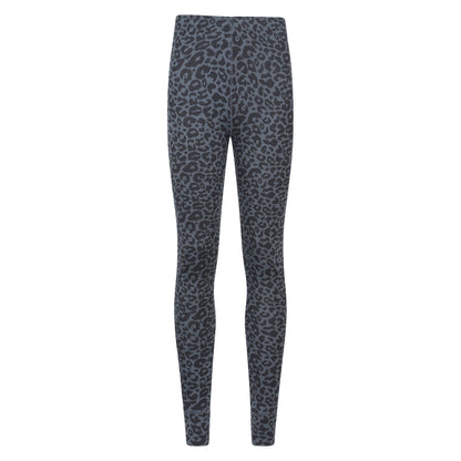 Grey - Front - Mountain Warehouse Womens-Ladies Talus Leopard Print Thermal Leggings