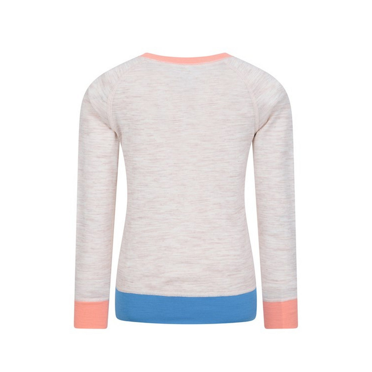 Beige - Back - Mountain Warehouse Childrens-Kids Colour Block Merino Wool Base Layer Set