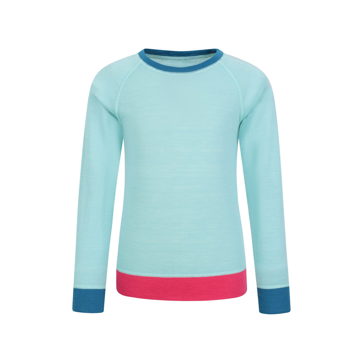 Mint - Side - Mountain Warehouse Childrens-Kids Colour Block Merino Wool Base Layer Set