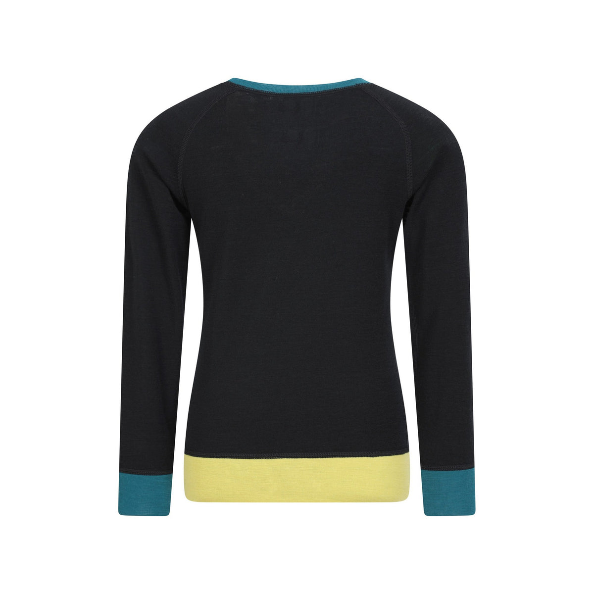 Black - Back - Mountain Warehouse Childrens-Kids Colour Block Merino Wool Base Layer Set