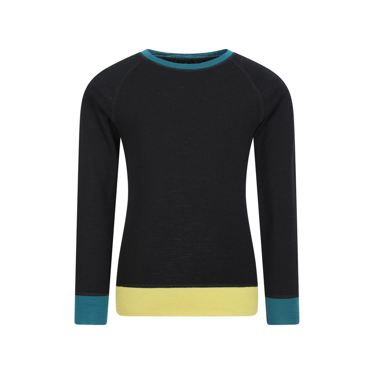 Black - Side - Mountain Warehouse Childrens-Kids Colour Block Merino Wool Base Layer Set