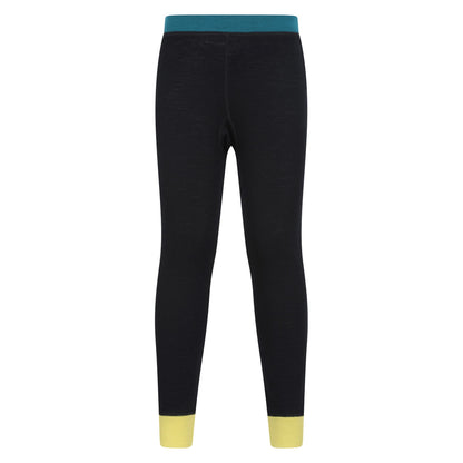 Black - Lifestyle - Mountain Warehouse Childrens-Kids Colour Block Merino Wool Base Layer Set
