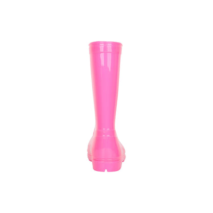 Bright Pink - Back - Mountain Warehouse Childrens-Kids Plain Wellington Boots