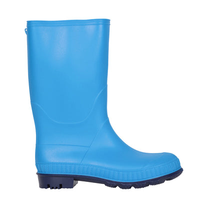 Blue - Front - Mountain Warehouse Childrens-Kids Plain Wellington Boots