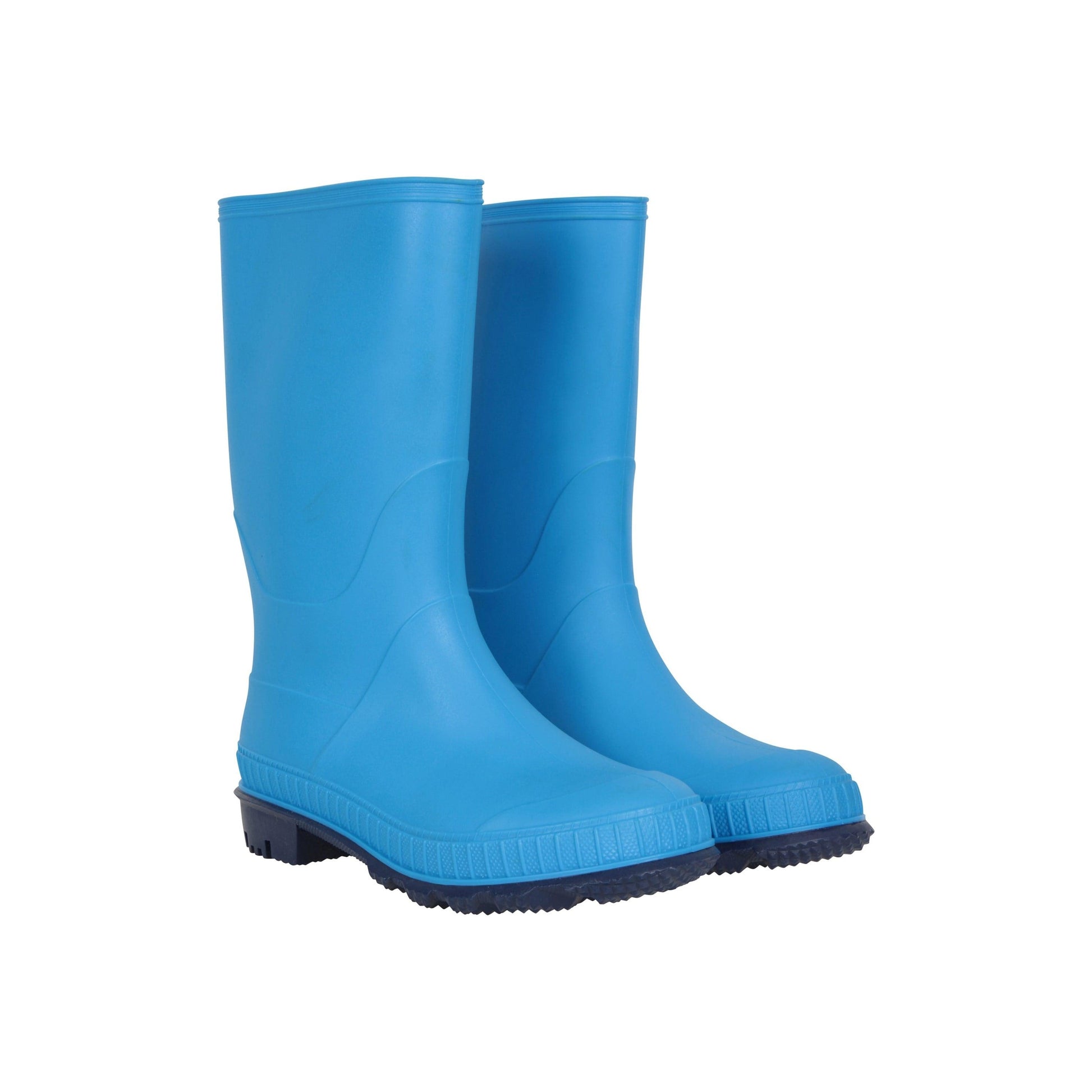 Blue - Pack Shot - Mountain Warehouse Childrens-Kids Plain Wellington Boots