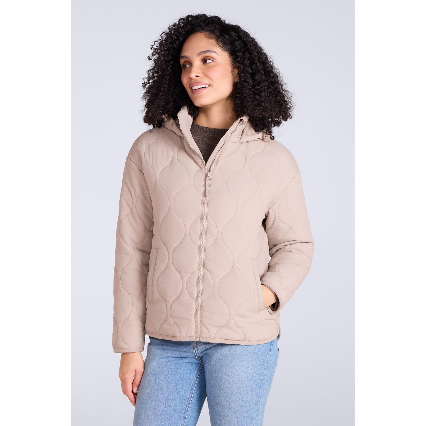 Beige - Front - Mountain Warehouse Womens-Ladies Flora Quilted Jacket