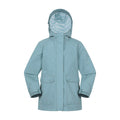 Pale Green - Front - Mountain Warehouse Childrens-Kids Coast Jersey Lined Waterproof Jacket