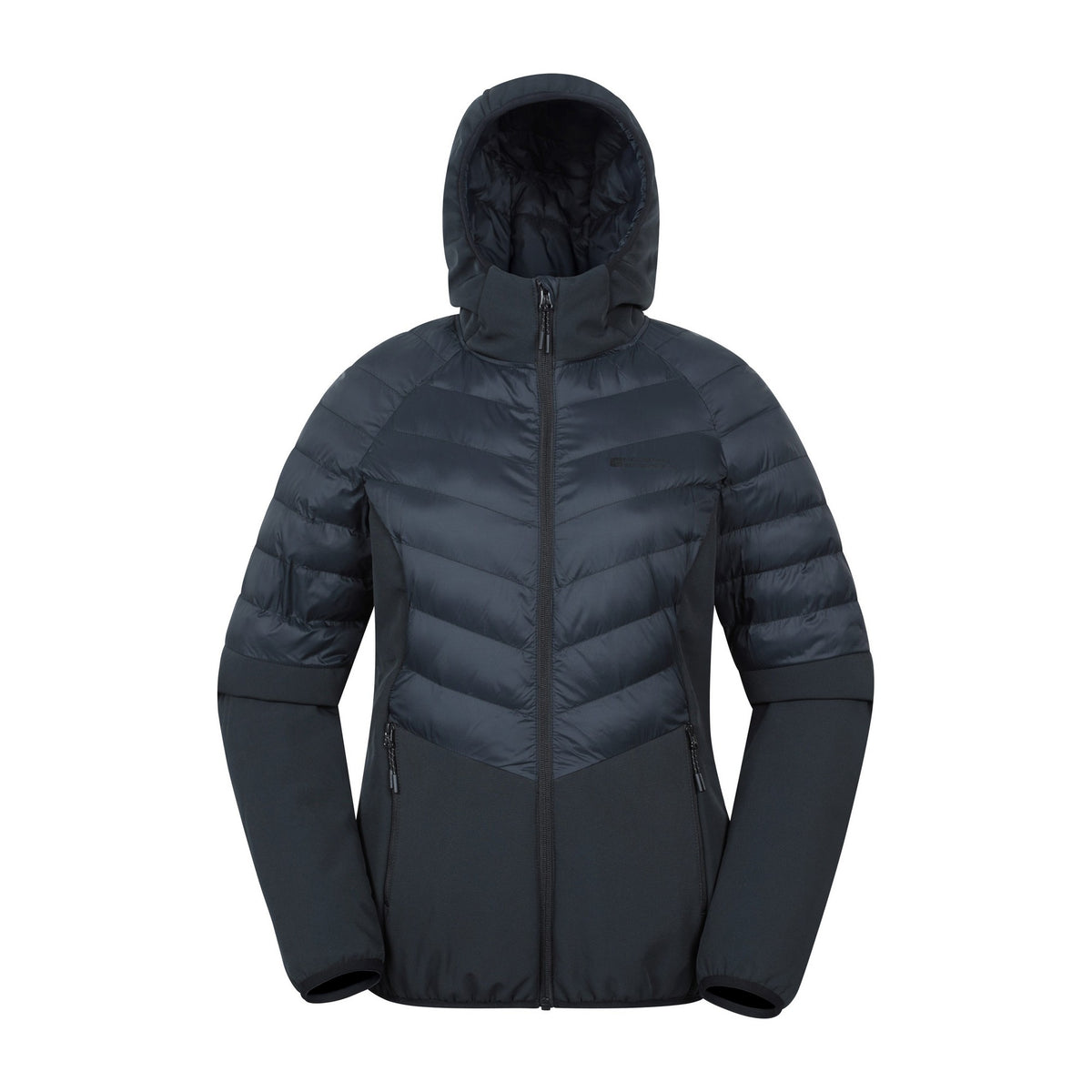 Black - Front - Mountain Warehouse Womens-Ladies Agile Padded Soft Shell Jacket