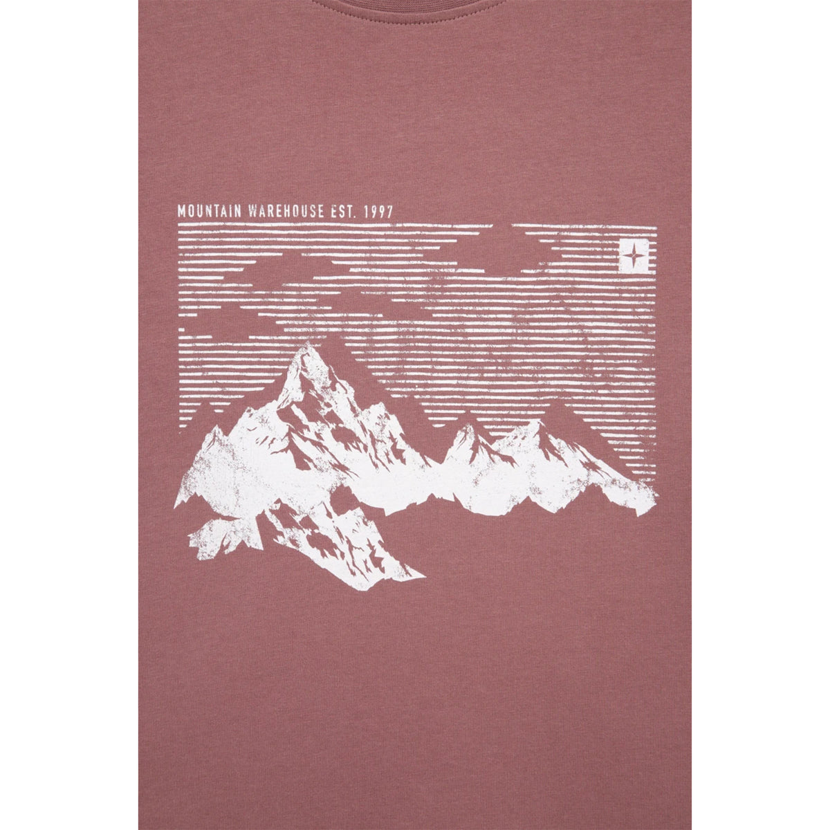 Burgundy - Close up - Mountain Warehouse Mens Mountain T-Shirt