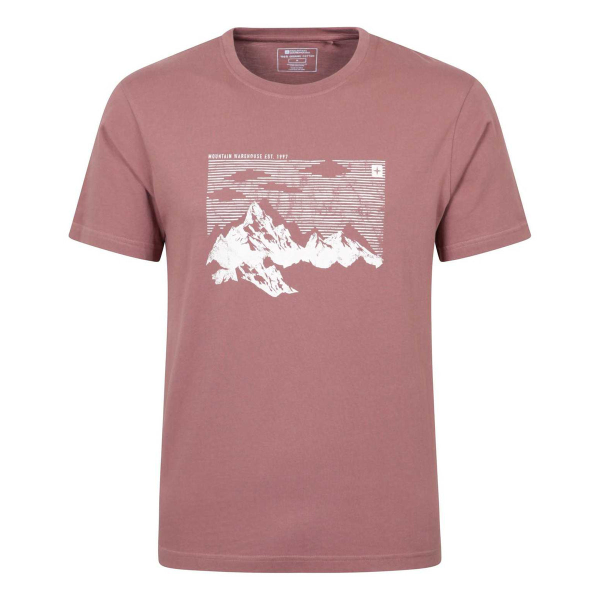 Burgundy - Front - Mountain Warehouse Mens Mountain T-Shirt