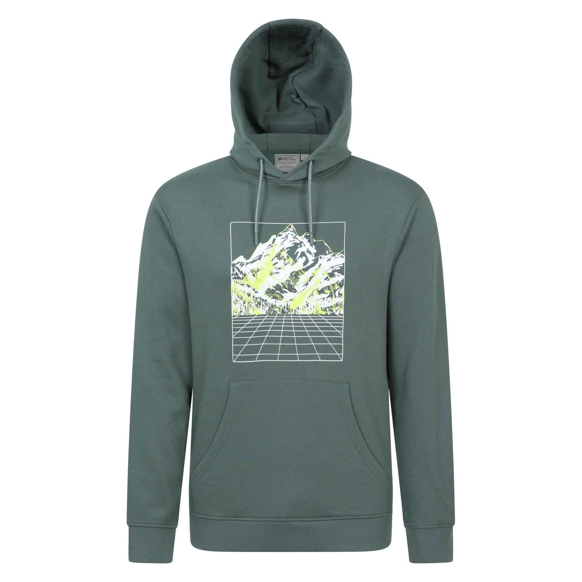 Green - Front - Mountain Warehouse Mens Grid Hoodie