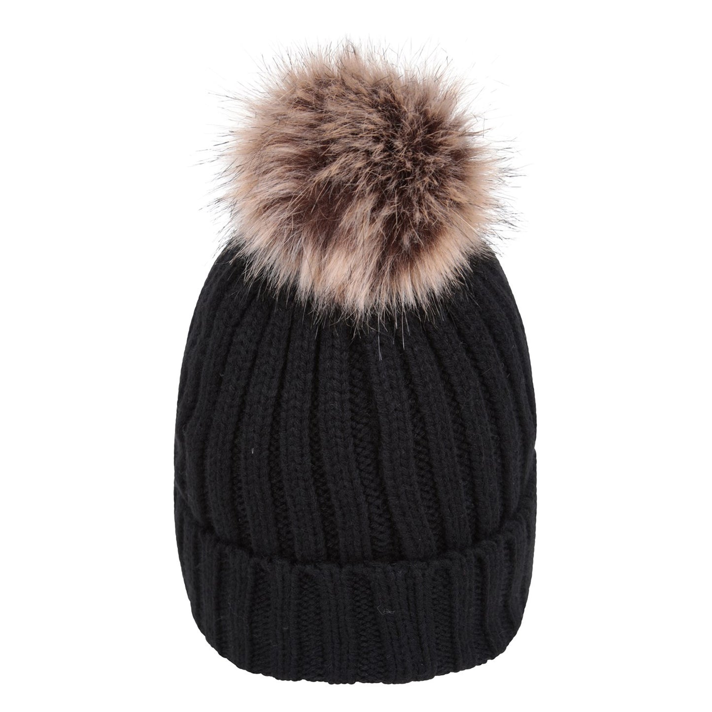 Jet Black - Back - Mountain Warehouse Womens-Ladies Geneva Borg Lined Beanie