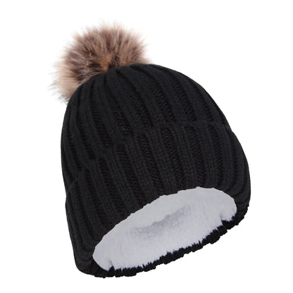 Jet Black - Lifestyle - Mountain Warehouse Womens-Ladies Geneva Borg Lined Beanie