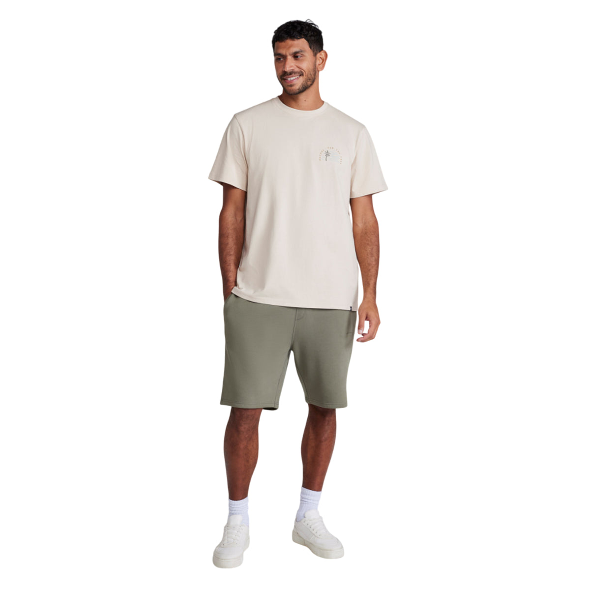 Khaki Green - Side - Animal Mens Driver Casual Shorts