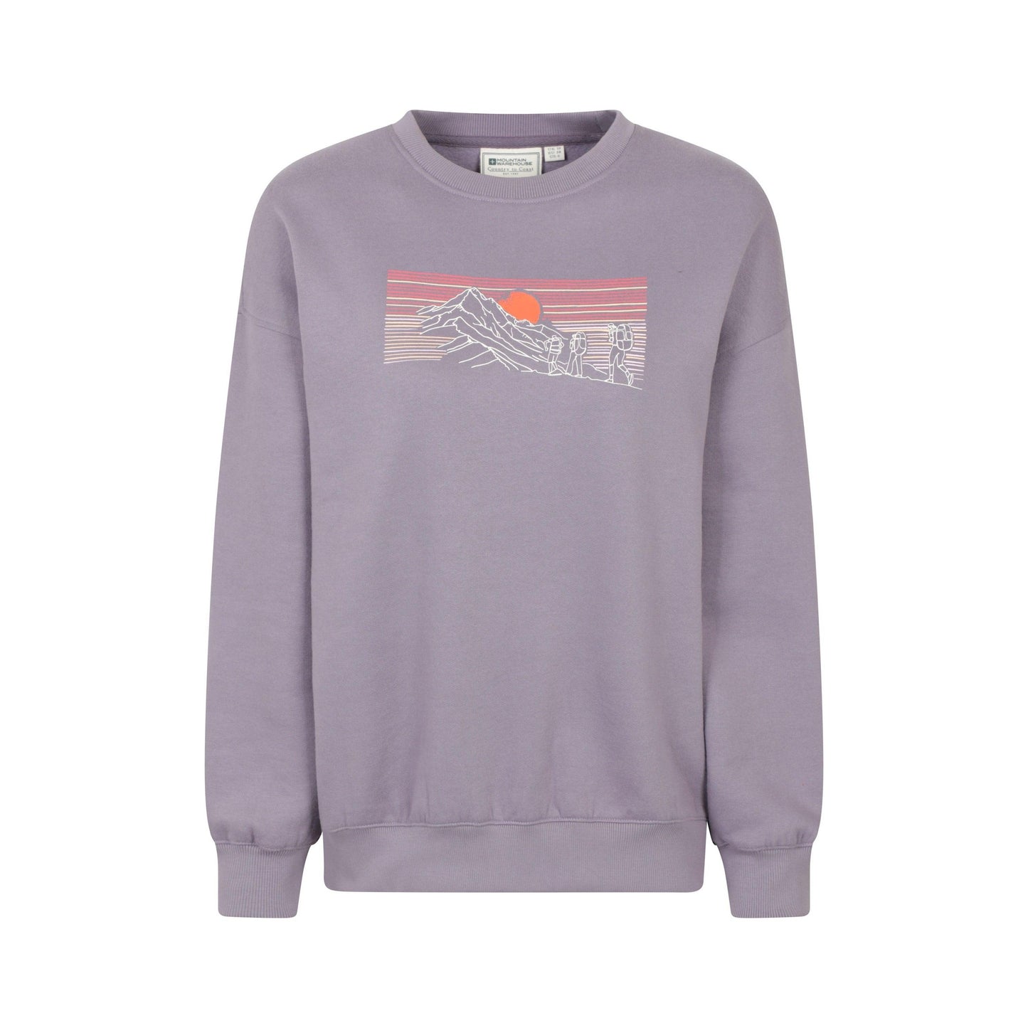 Purple - Front - Mountain Warehouse Womens-Ladies Text Relaxed Fit Jumper