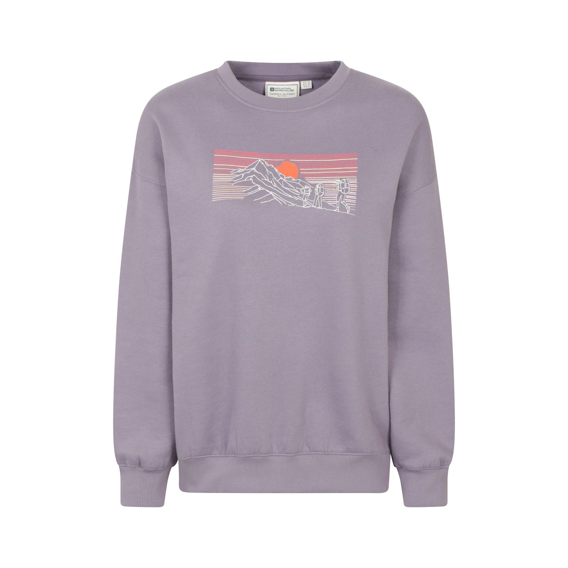 Purple - Front - Mountain Warehouse Womens-Ladies Text Relaxed Fit Jumper