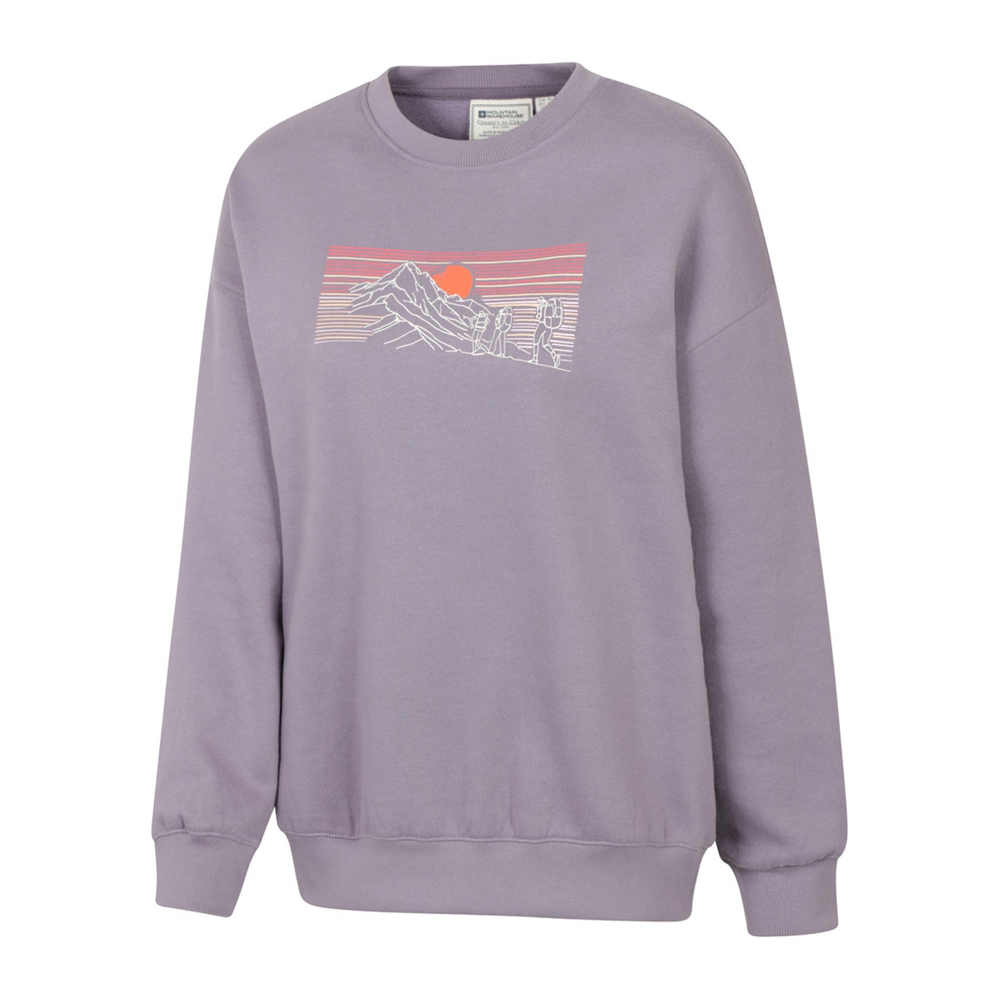 Purple - Side - Mountain Warehouse Womens-Ladies Text Relaxed Fit Jumper