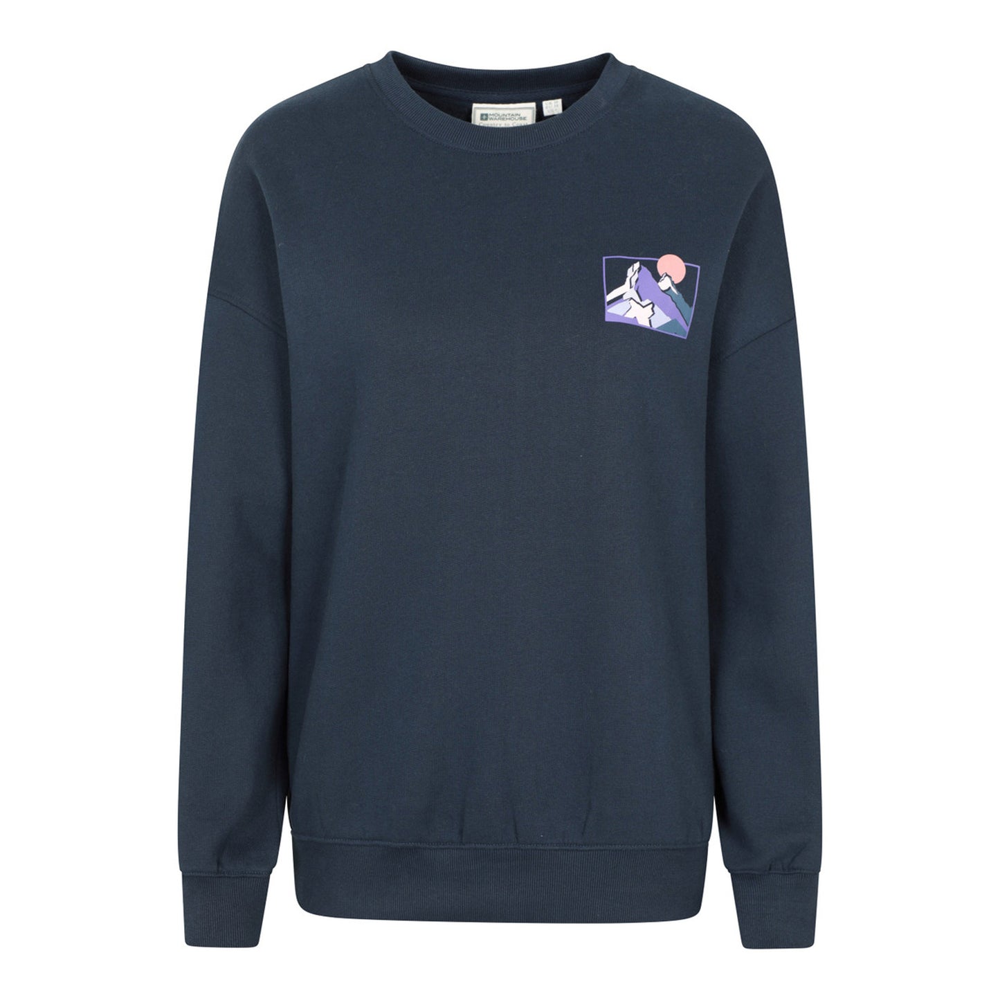 Dark Blue - Back - Mountain Warehouse Womens-Ladies Text Relaxed Fit Jumper