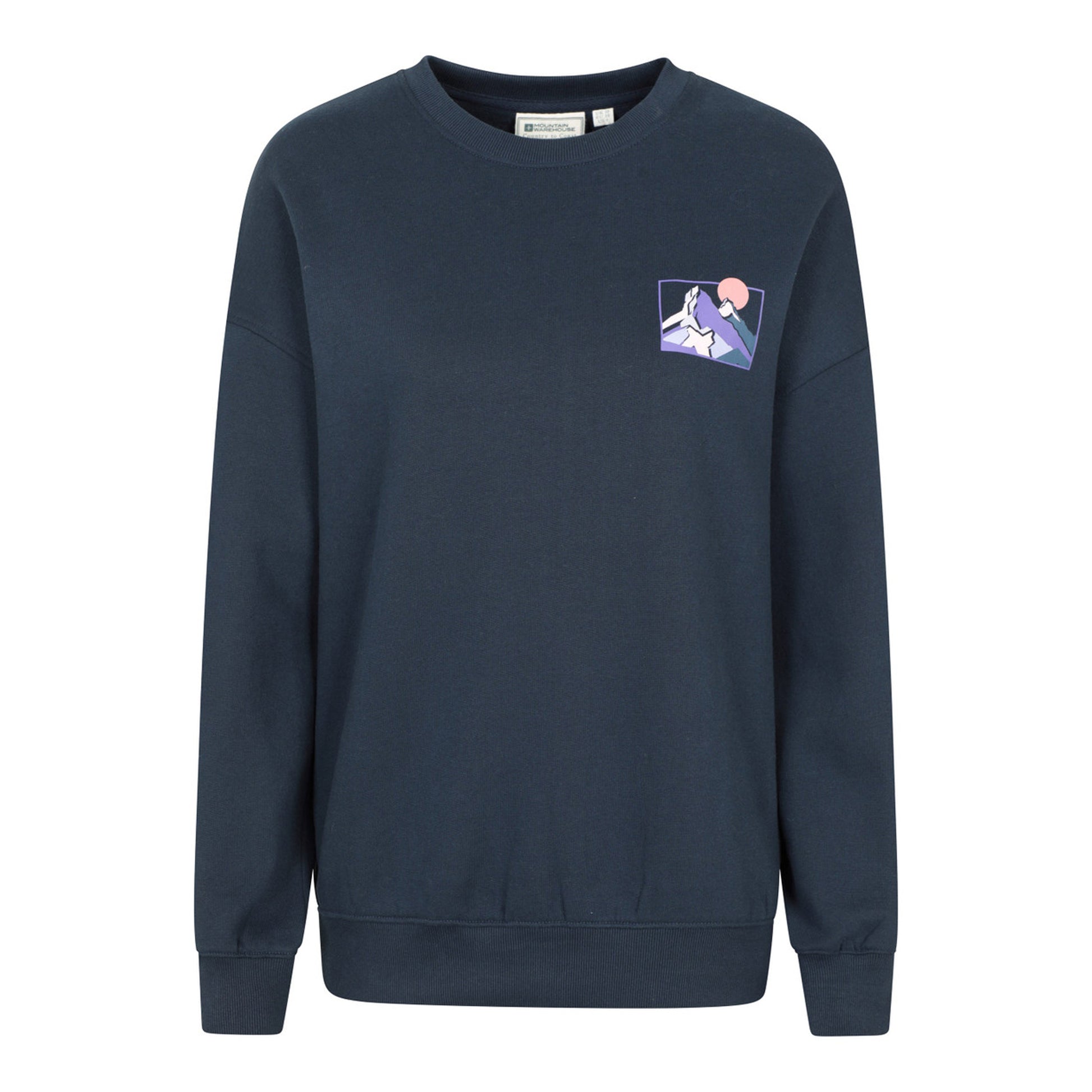 Dark Blue - Back - Mountain Warehouse Womens-Ladies Text Relaxed Fit Jumper