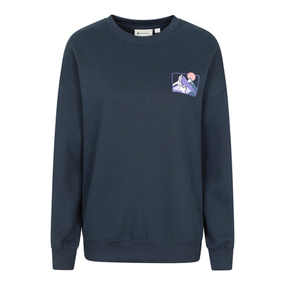 Dark Blue - Back - Mountain Warehouse Womens-Ladies Text Relaxed Fit Jumper