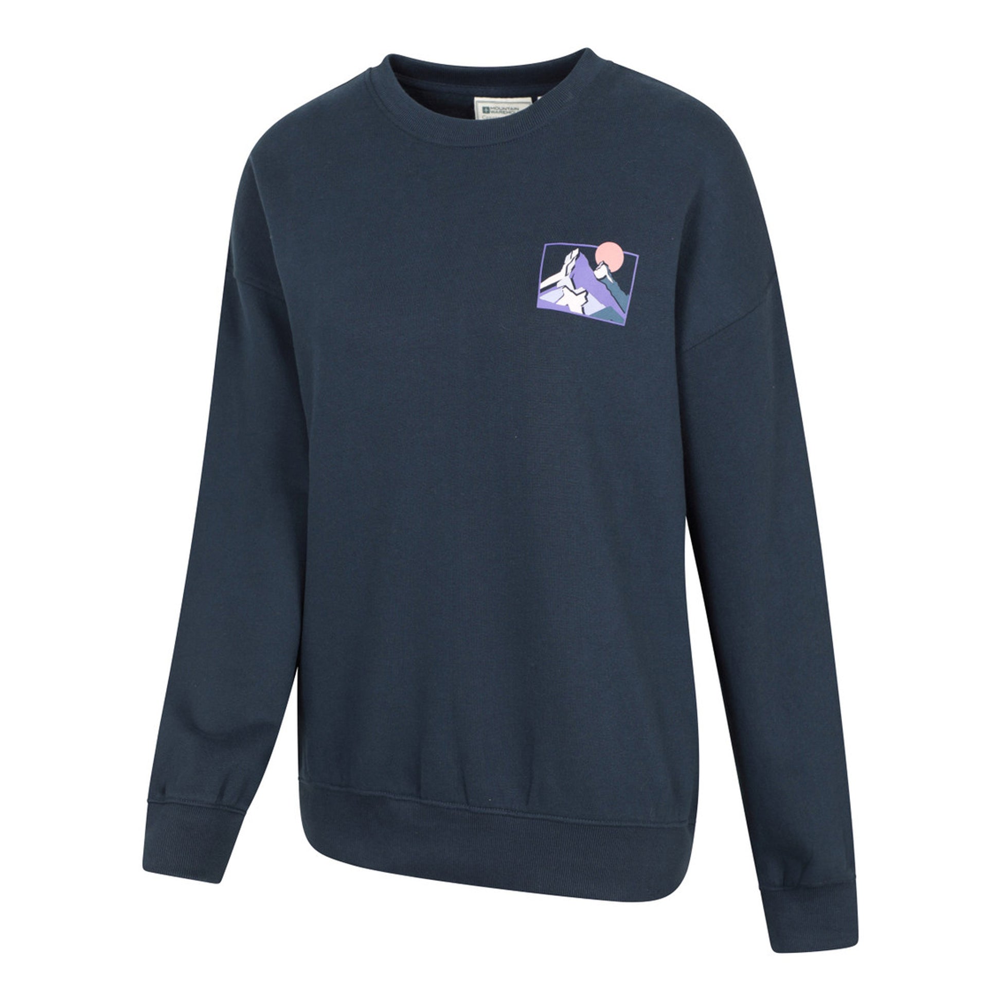 Dark Blue - Pack Shot - Mountain Warehouse Womens-Ladies Text Relaxed Fit Jumper