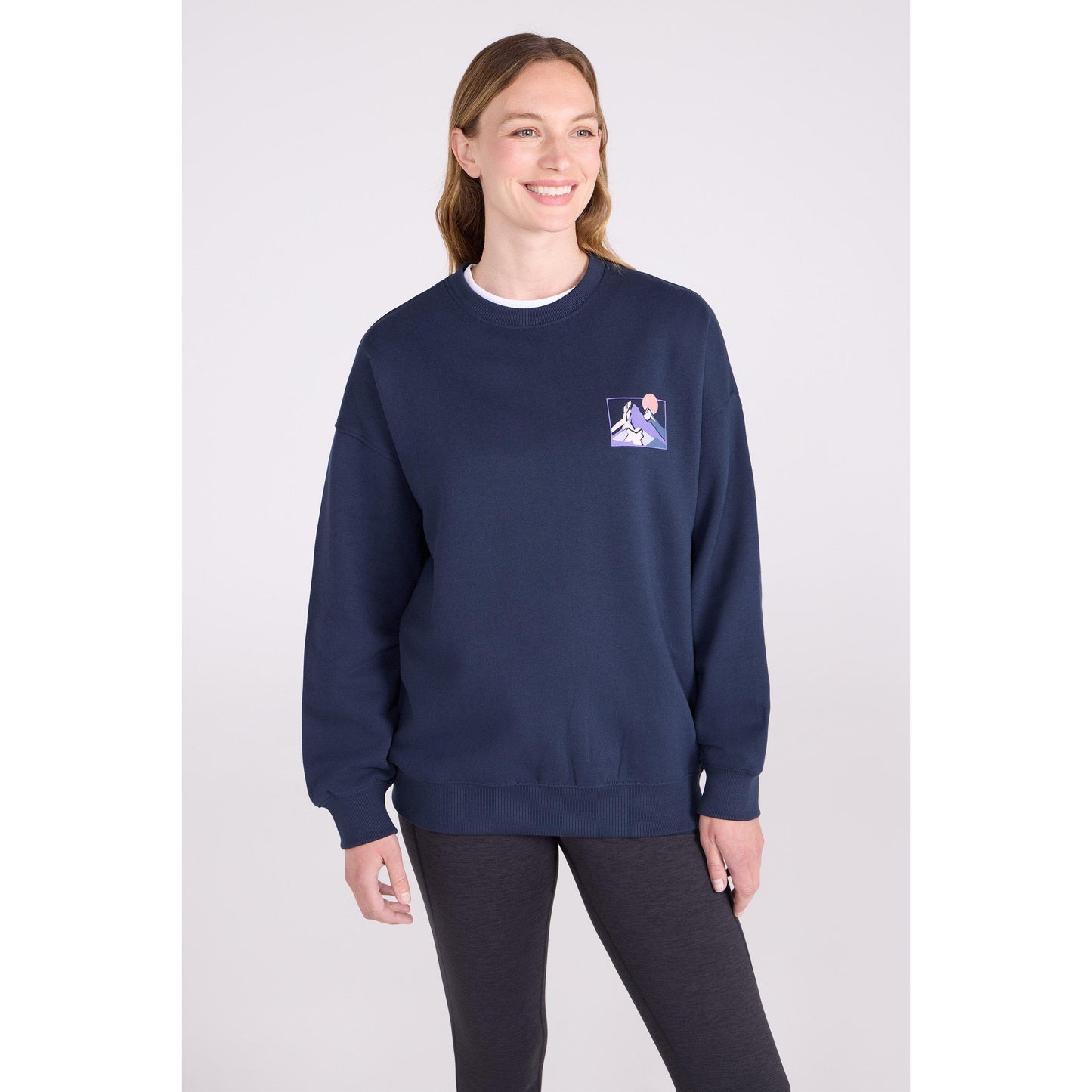 Dark Blue - Front - Mountain Warehouse Womens-Ladies Text Relaxed Fit Jumper