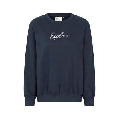 Indigo - Front - Mountain Warehouse Womens-Ladies Text Relaxed Fit Jumper