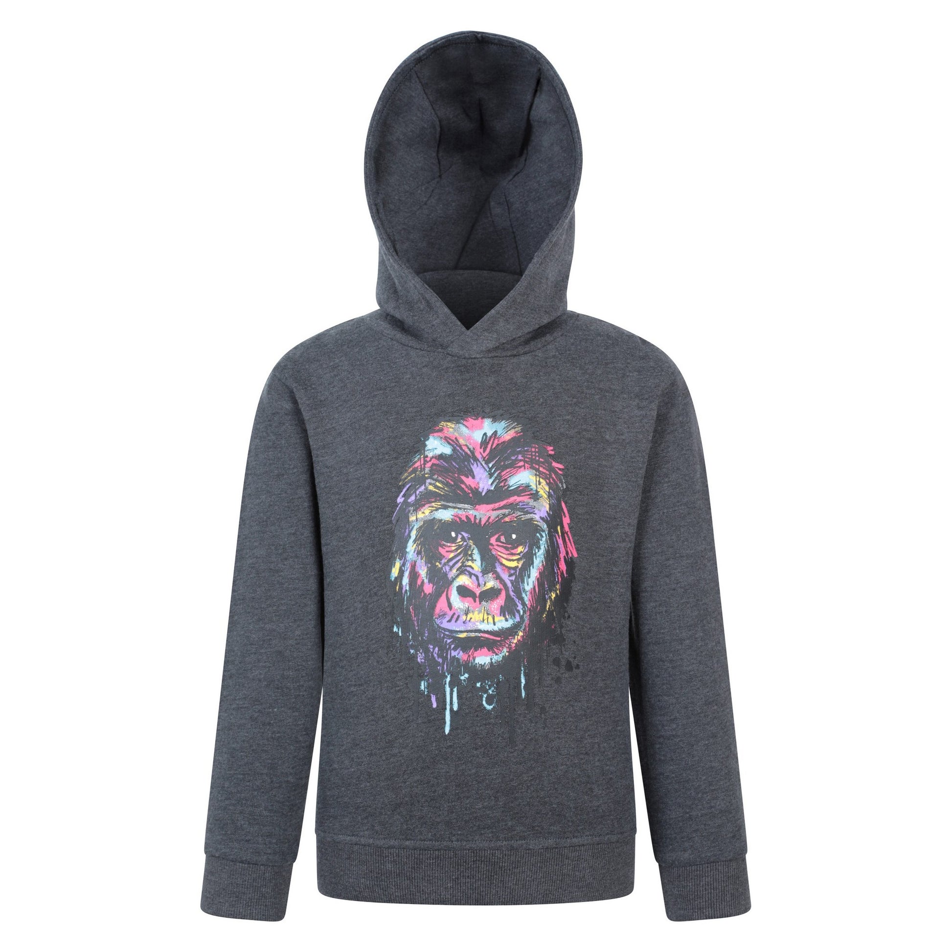 Grey - Front - Mountain Warehouse Childrens-Kids Graffiti Gorilla Hoodie