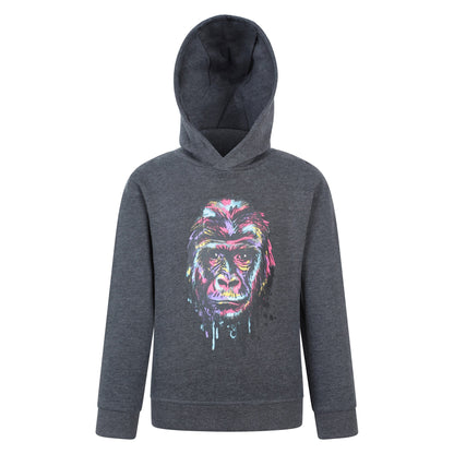 Grey - Front - Mountain Warehouse Childrens-Kids Graffiti Gorilla Hoodie