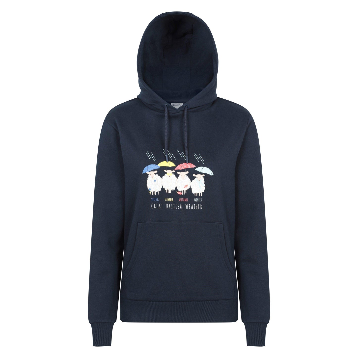 Navy - Front - Mountain Warehouse Womens-Ladies Great British Weather Regular Hoodie