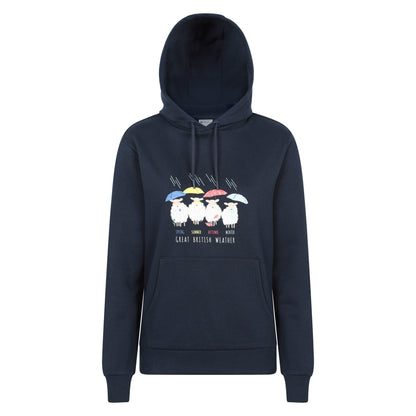 Navy - Front - Mountain Warehouse Womens-Ladies Great British Weather Regular Hoodie