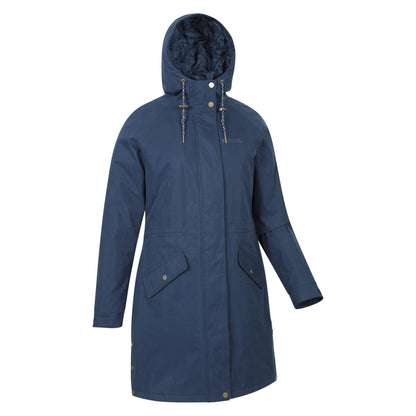 Navy - Side - Mountain Warehouse Womens-Ladies Polperro Lightweight Padded Waterproof Jacket