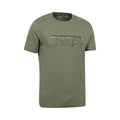 Khaki Green - Side - Mountain Warehouse Mens Mountain Stripes T-Shirt
