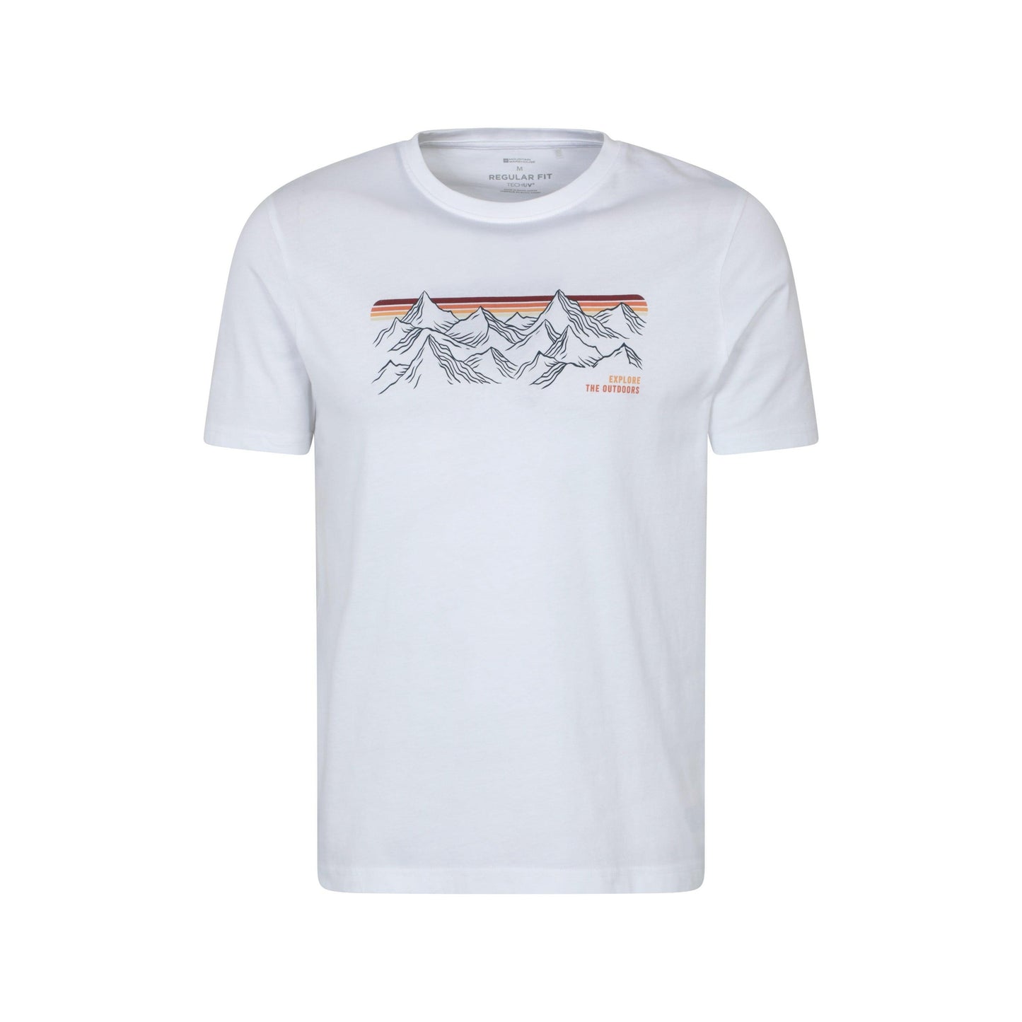 White - Front - Mountain Warehouse Mens Mountain Stripes T-Shirt
