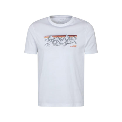 White - Front - Mountain Warehouse Mens Mountain Stripes T-Shirt