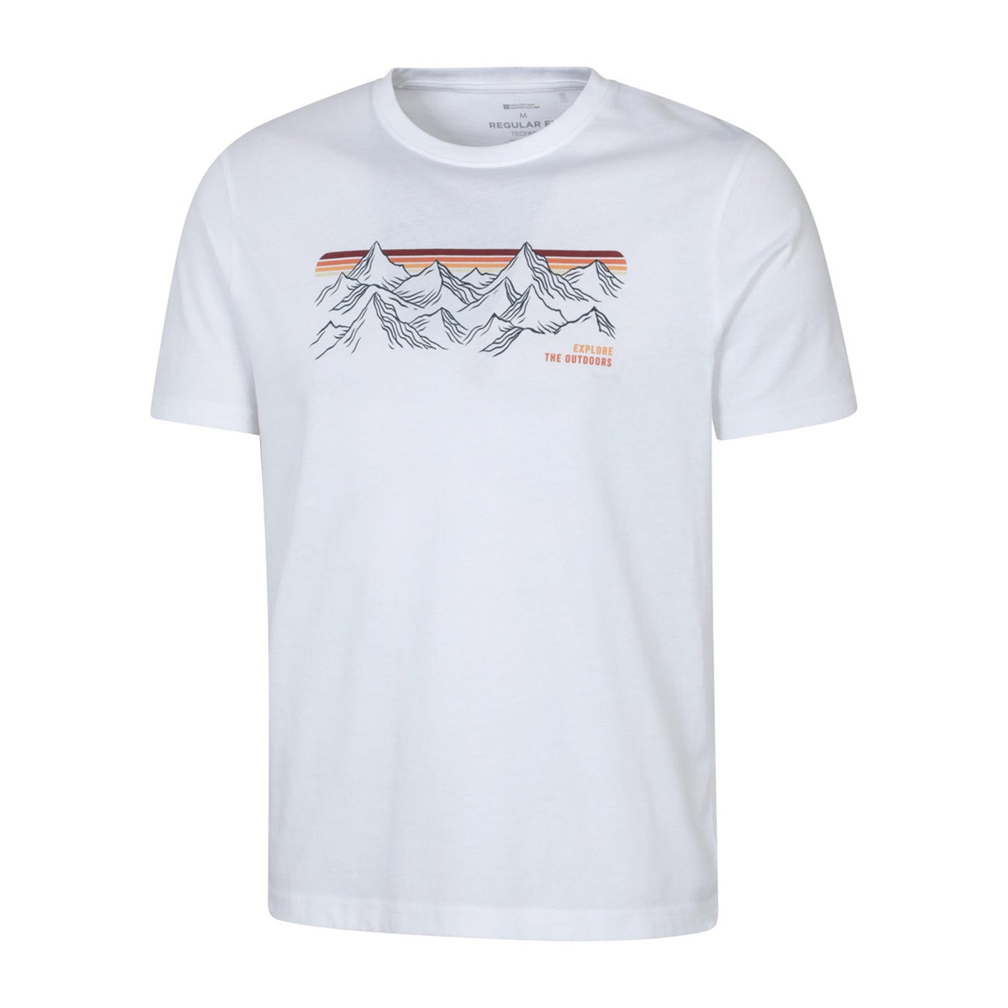 White - Side - Mountain Warehouse Mens Mountain Stripes T-Shirt