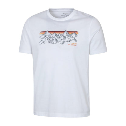 White - Side - Mountain Warehouse Mens Mountain Stripes T-Shirt