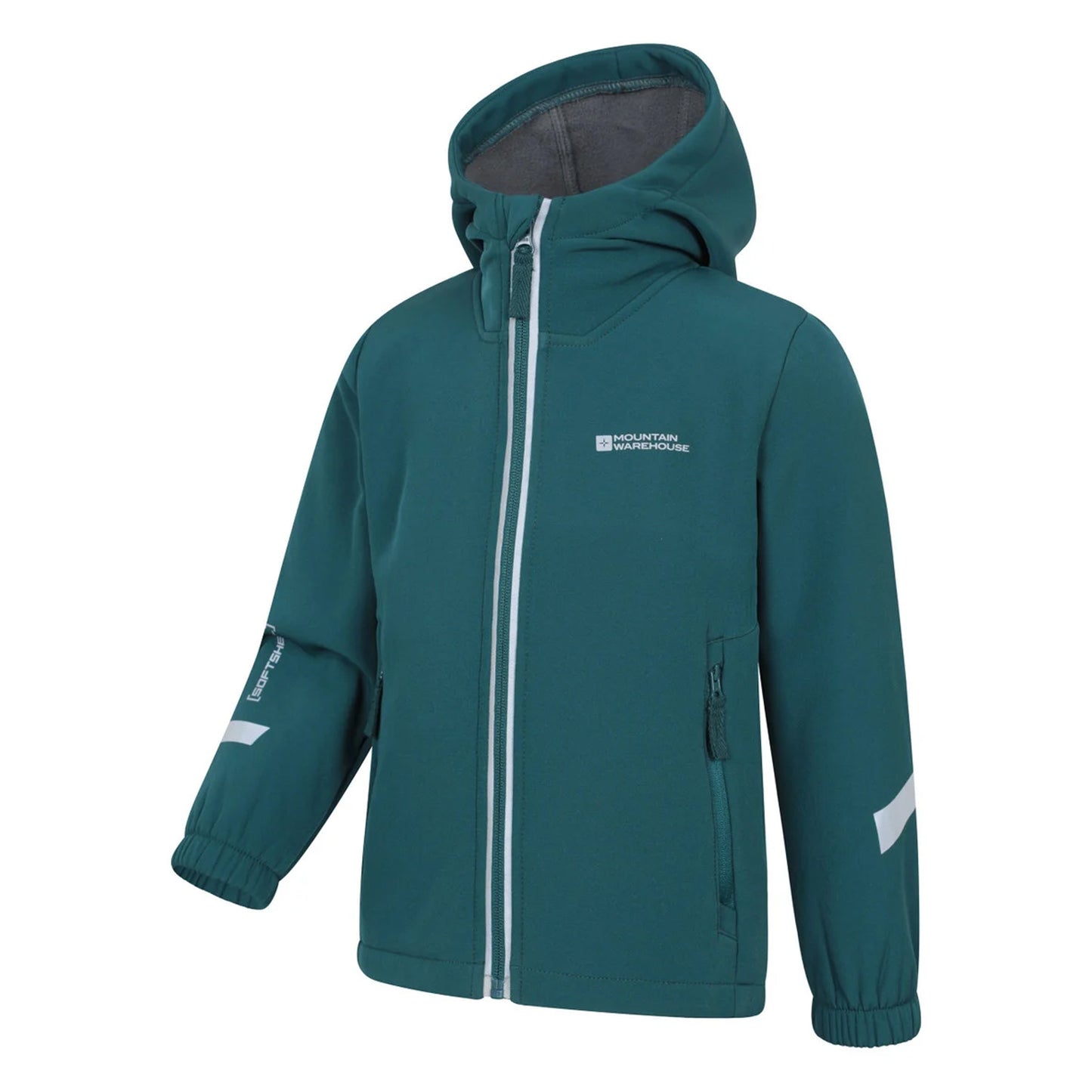 Blue - Side - Mountain Warehouse Childrens-Kids Huxley Reflective Soft Shell Jacket