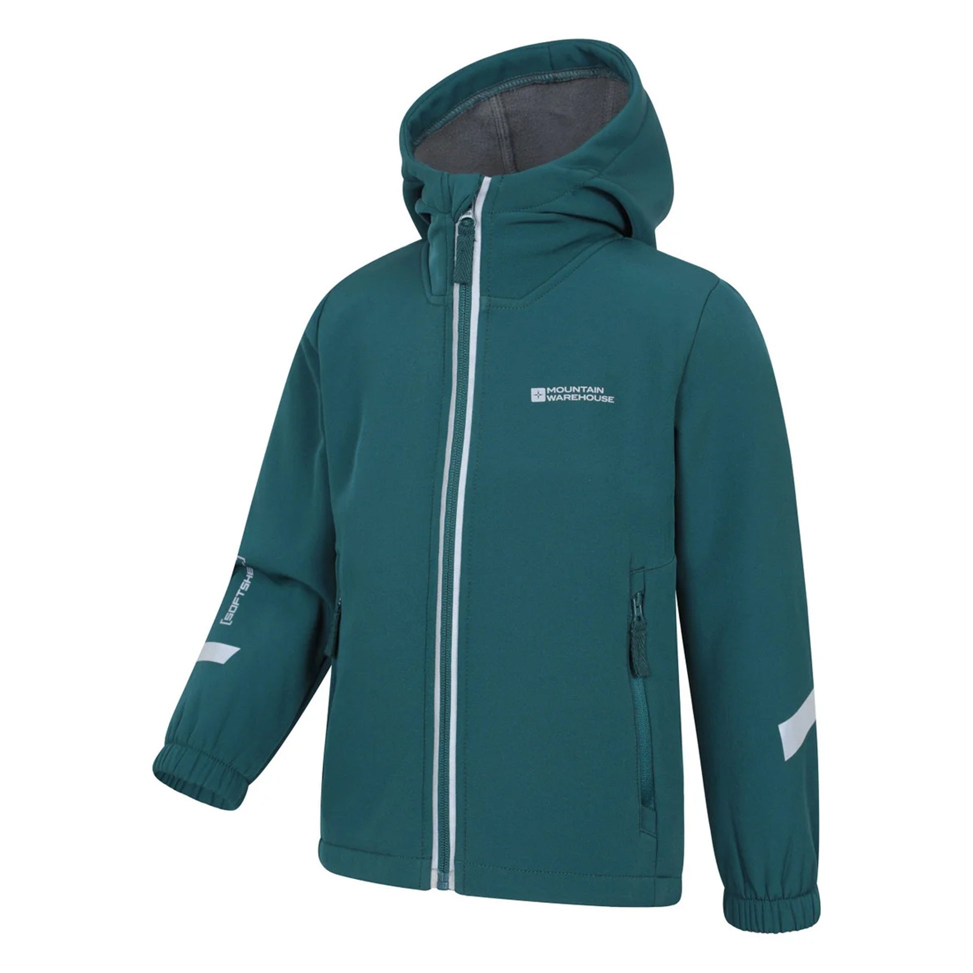 Blue - Side - Mountain Warehouse Childrens-Kids Huxley Reflective Soft Shell Jacket
