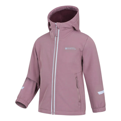 Dusky Purple - Side - Mountain Warehouse Childrens-Kids Huxley Reflective Soft Shell Jacket
