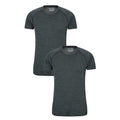 Dark Grey - Front - Mountain Warehouse Mens Summit Merino Wool T-Shirt (Pack of 2)