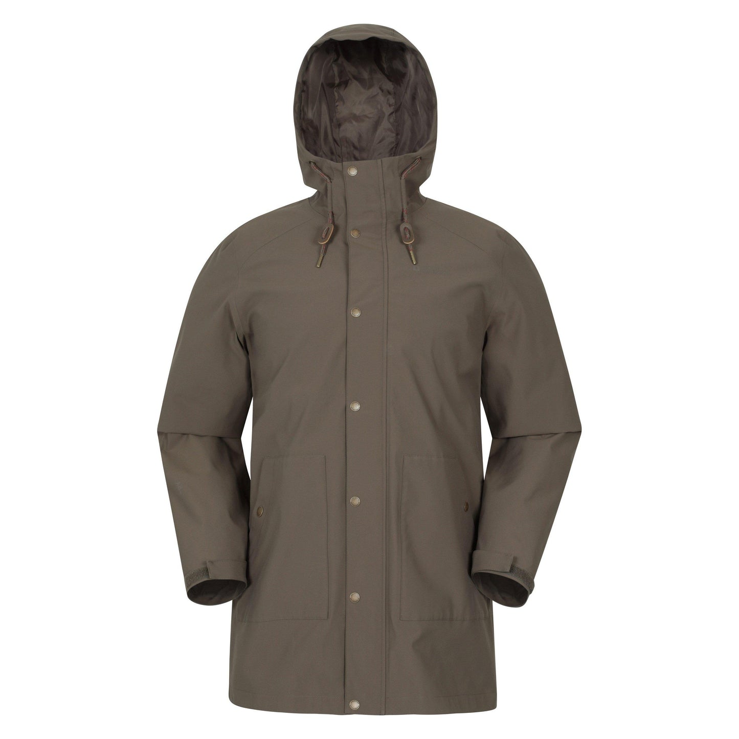 Dark Beige - Front - Mountain Warehouse Mens Fleece Lined Waterproof Jacket