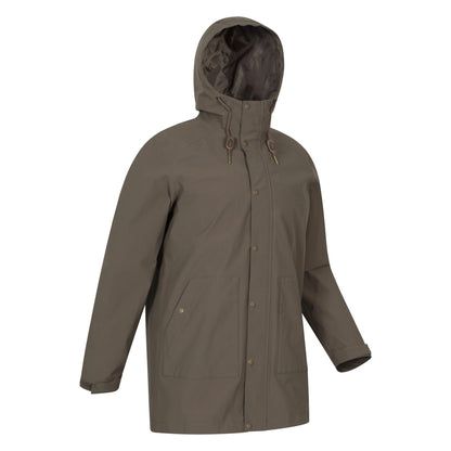 Dark Beige - Side - Mountain Warehouse Mens Fleece Lined Waterproof Jacket