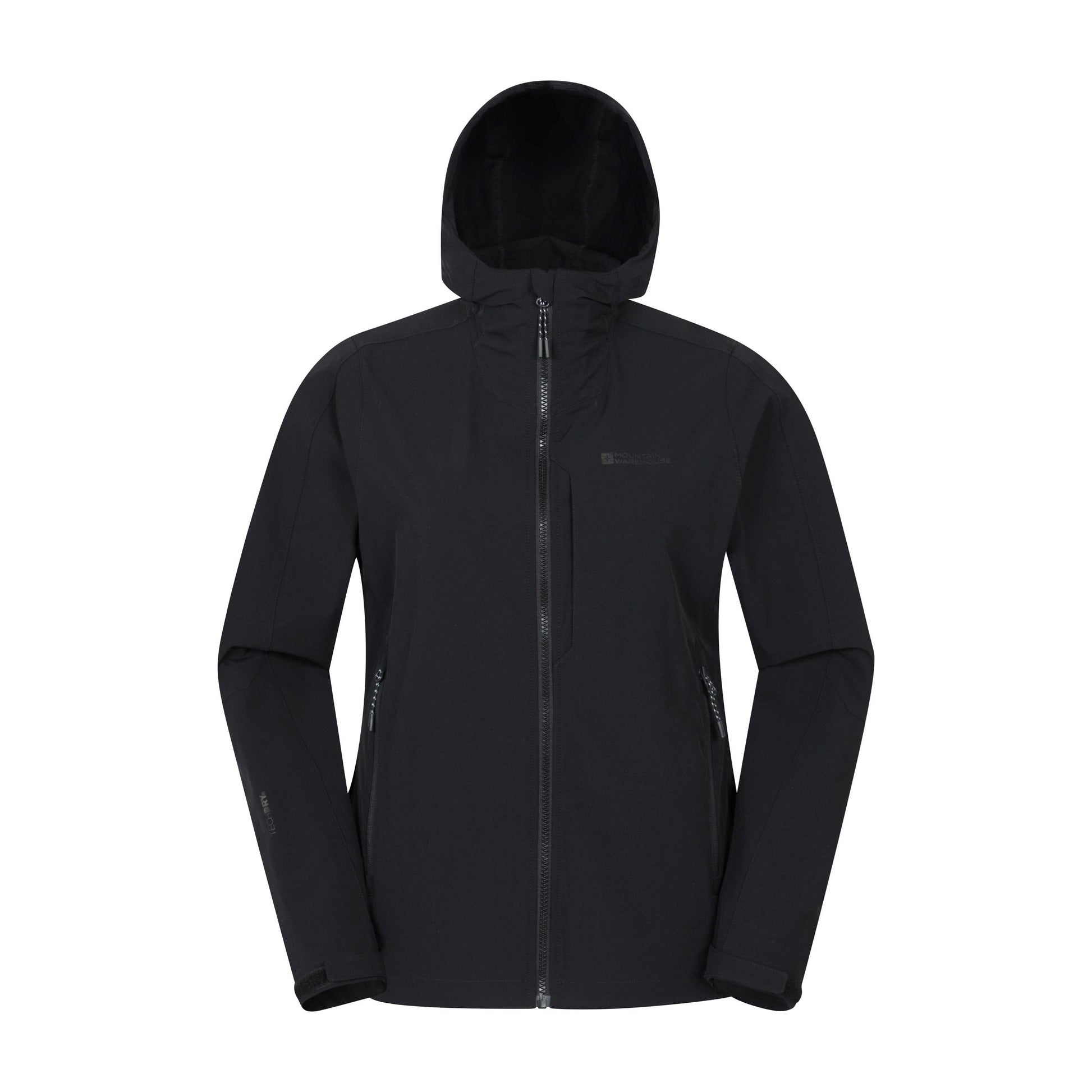 Black - Front - Mountain Warehouse Womens-Ladies Retreat Packable Soft Shell Jacket
