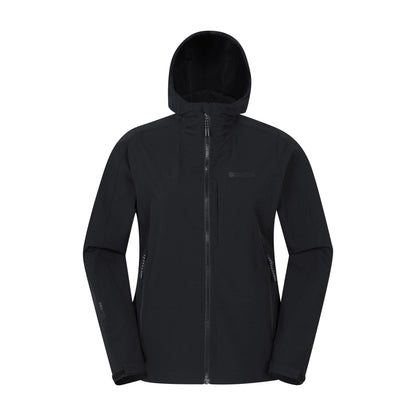 Black - Front - Mountain Warehouse Womens-Ladies Retreat Packable Soft Shell Jacket