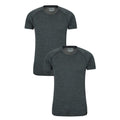 Grey - Front - Mountain Warehouse Mens Summit Merino Wool T-Shirt (Pack of 2)