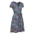 Teal - Side - Mountain Warehouse Womens-Ladies Santorini Animal Print Jersey Wrap Dress
