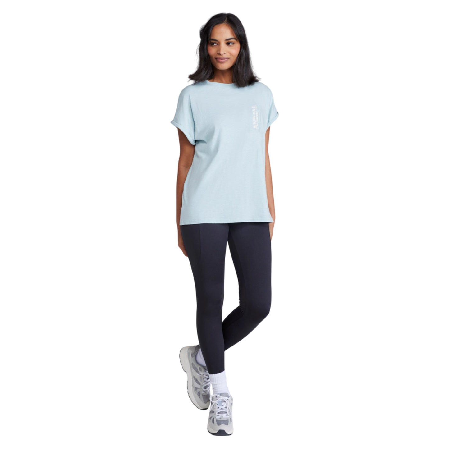 Light Blue - Side - Animal Womens-Ladies Holly Logo T-Shirt