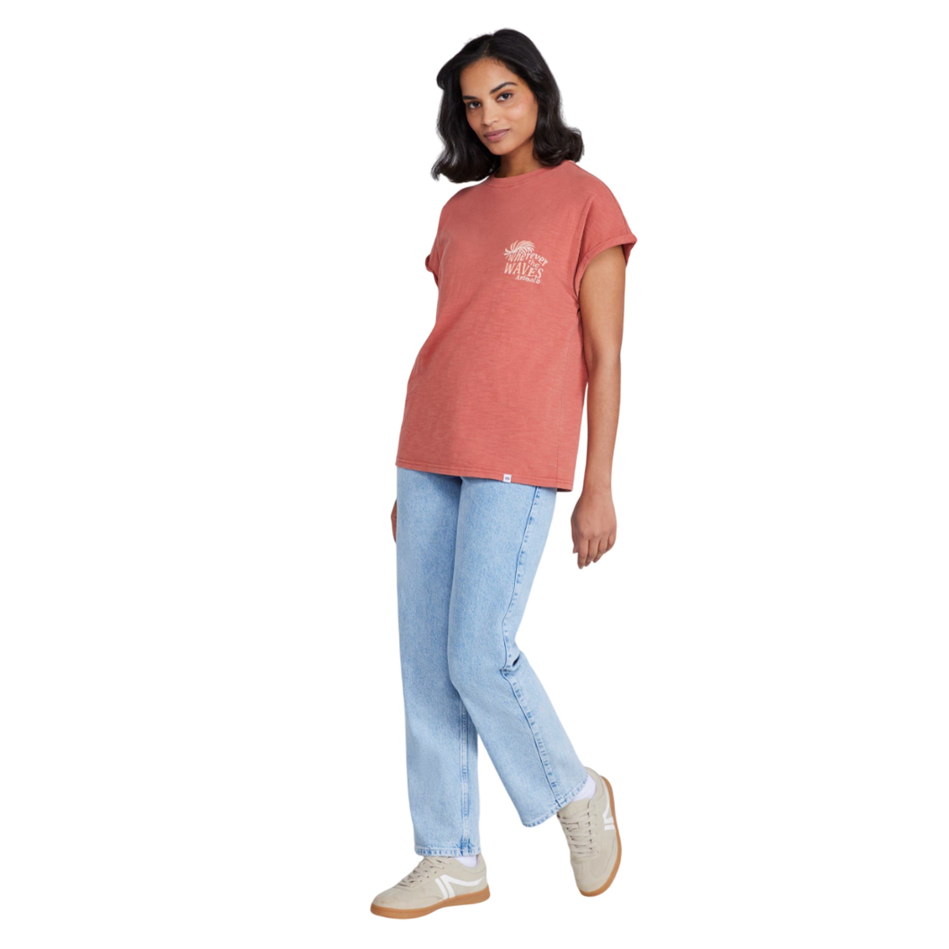 Rust - Side - Animal Womens-Ladies Wherever The Waves Holly Logo T-Shirt